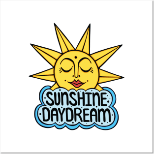 Sunshine Daydream Happy Sun and Cloud Posters and Art